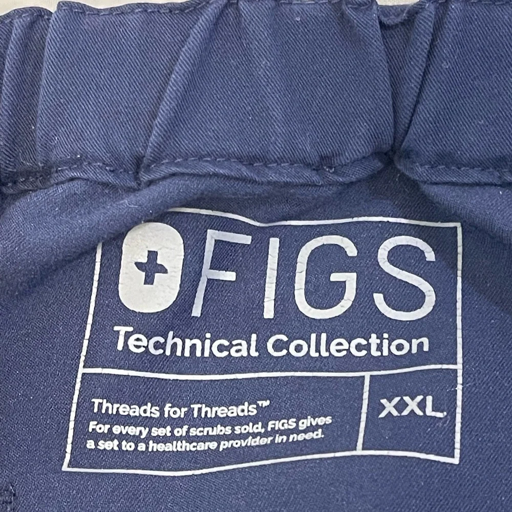 FIGS Men Scrub Pants Drawstring With SIDE & Back Pockets Size XXL Navy Blue